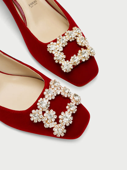 Pjjuu Beautiful Block Wedding Hexiu Wedding Heels - OUTSIDE