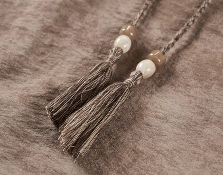 COMME MOI  summer women's tassel drawstring waist suit - SARAH.