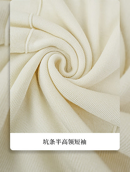 HECO Pit Strip Half-high Neck Short Sleeve T-Shirt - FLY.