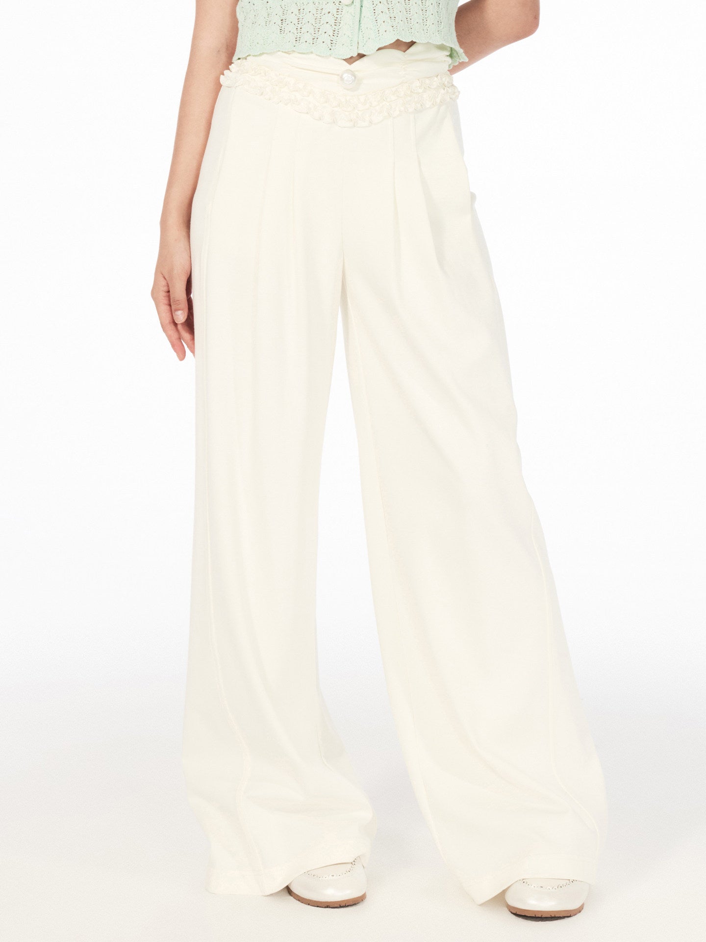 FAME Rococo Embroidered Lacey Pants- ANTHONY