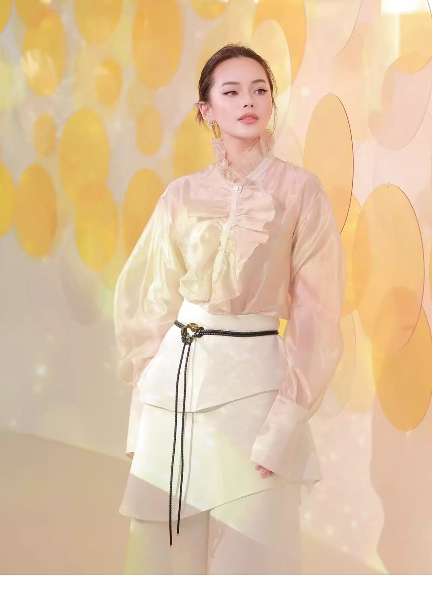 ATELIER MISS LU Court Wind Pleated Design Shirt Top - AUDIT