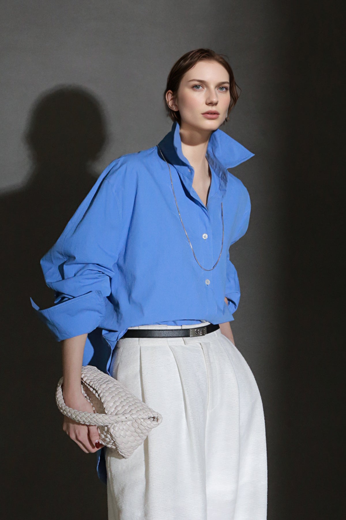 PIAOIN minimalist silhouette commuter shirt oversize versatile loose luxury -COX.