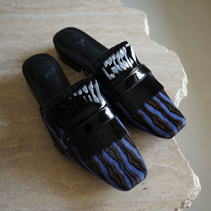 B-FEI color-blocked square toe heel sandals-JOHNN.