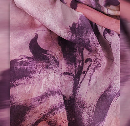 HECO Chinese Silk V-neck Dress Summer Elegant Floral Slim Long dress - GINE .