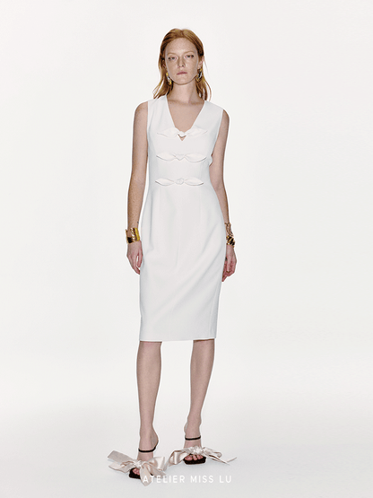 ATELIER MISS LU Ribbon Receiver Waist Sleeveless Dress - CRAIG.