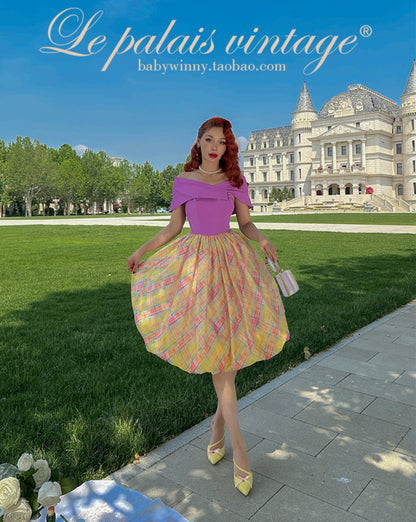 Le Palais  Two Pieces Contrasting Shawl Waist Tutu Dress-KASSY