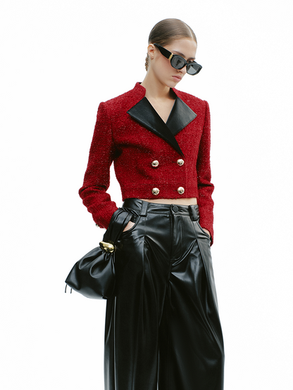 YES BY YESIR Sheep Wool Short Red Jacket - ATTENT.