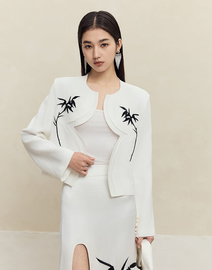 HECO spring embroidery acetate hemp short jacket women - gift.