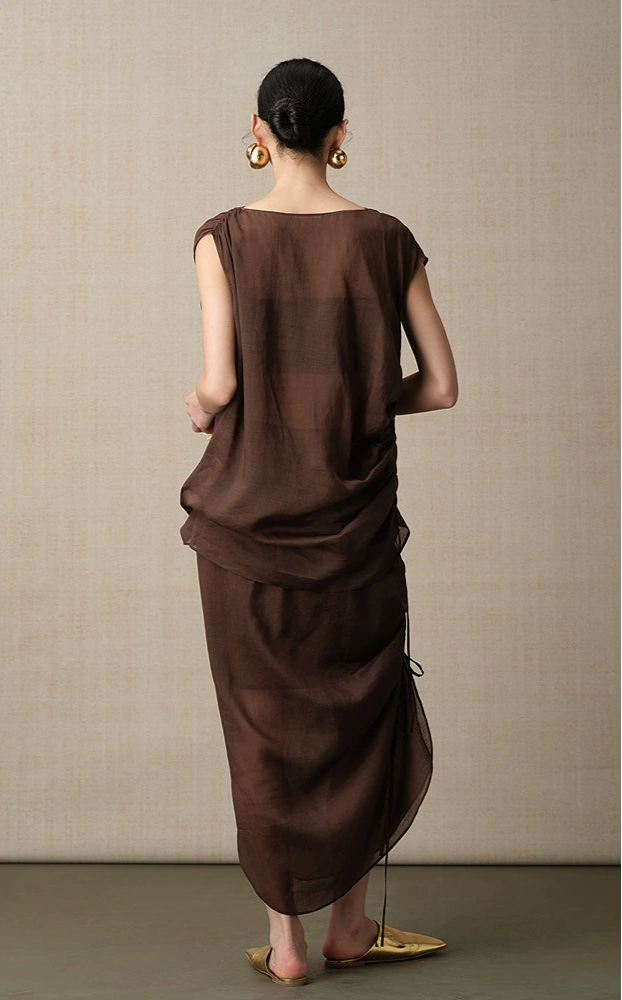 ZHUCHONGYUN transparent texture light sleeveless top--OIKAWA.
