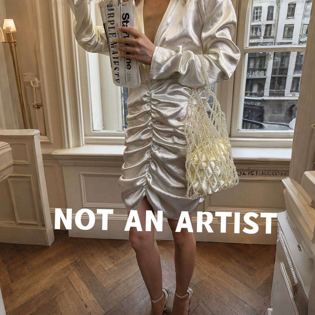 NOT AN ARTIST vintage small fragrance pearl beaded bag - PEARL