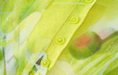 ZHUCHONGYUN flower crew neck print knitted cardigan--ARCHER.