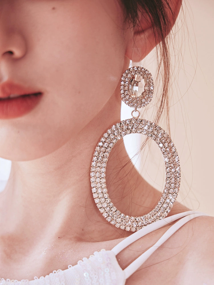 DOLLY Luxury Full Diamond Round Chic Earrings-GRACE