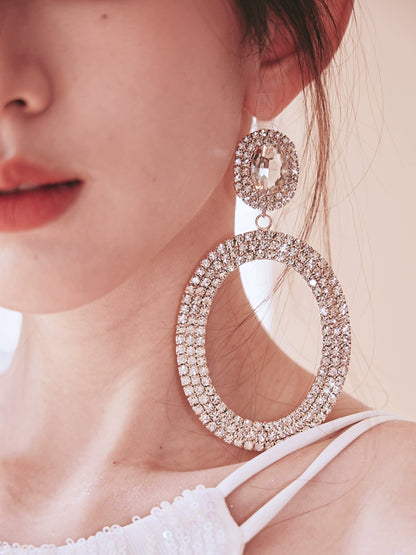 DOLLY Luxury Full Diamond Round Chic Earrings-GRACE