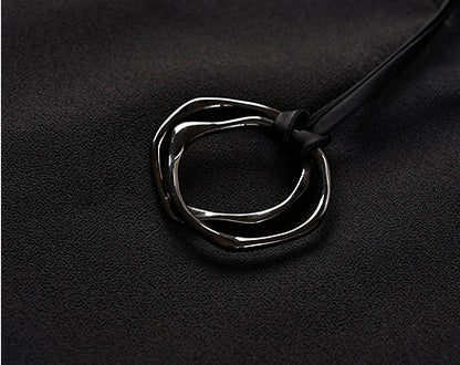 COMME MOI Lu Yan Designer New Women's Acetate V-Neck Waist Rope Slim Suit - BAKA.