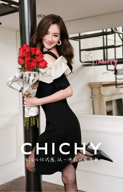 CHICHY Cloud Skirt Classic slip  women's golden party dress-DAMI