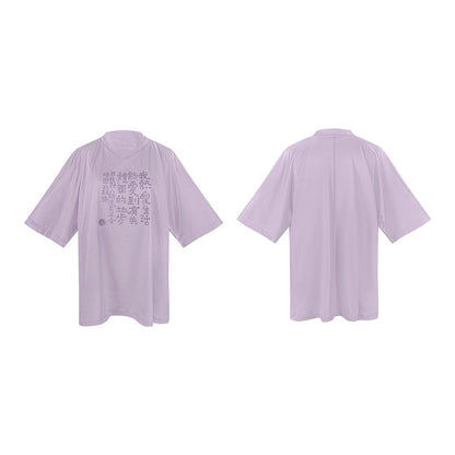 TUYUE lilac purple turtleneck silhouette short-sleeved T-shirt- JAQUE.