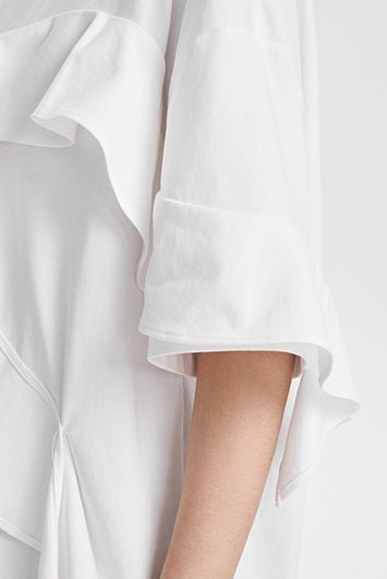 TINY IN ruffled crewneck large dropped shoulders versatile top -SAC