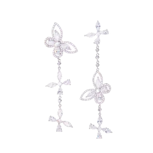 Wardrobes by Chen Luxury French Star Crystal Butterfly Pendant Earrings-Star