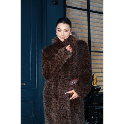 MEI SANGUAN Leopard Eco-Fur French Retro Jacket - EDWARD
