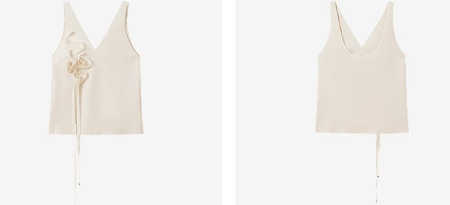 COMME MOI summer women's short flower V-neck vest - MAEVE.