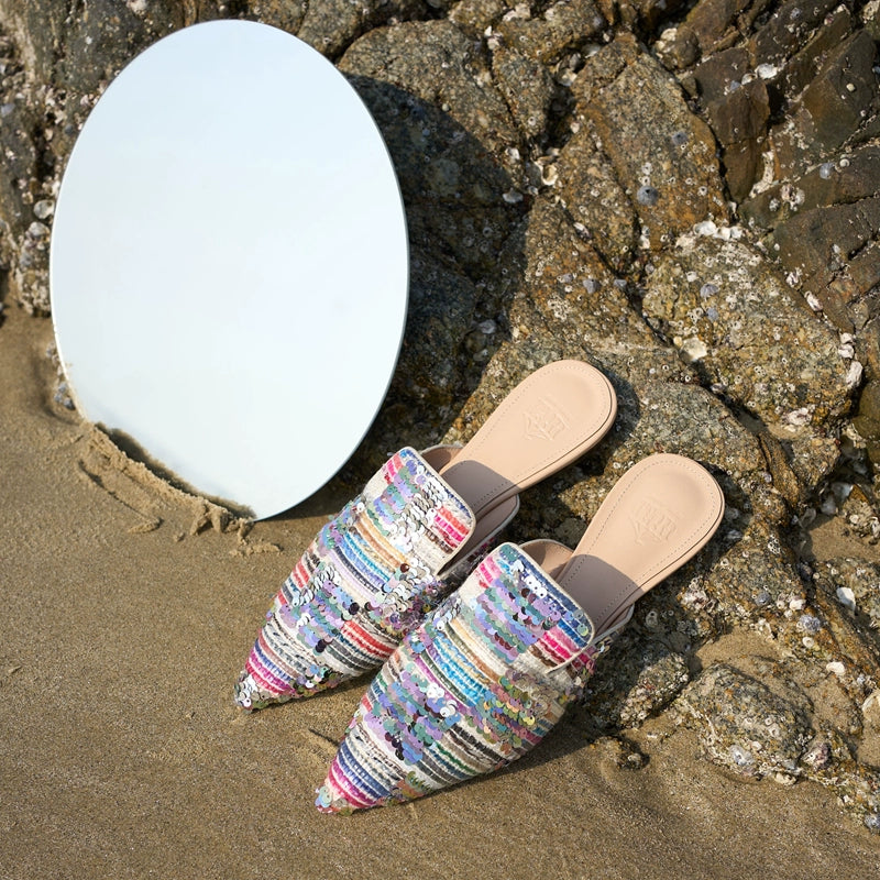 B-FEI dazzling special woven mules sandals-TREKY.