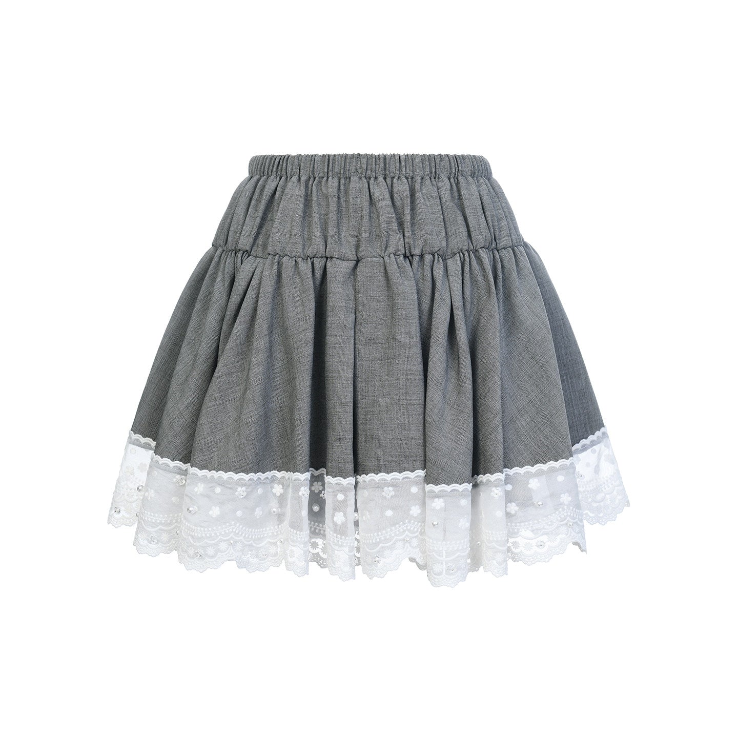 FAME Hepburn-style embroidered trim puffy skirt - ONDINE.