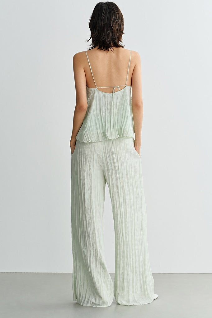 COMME MOI high-waisted pressed pleated wide-leg pant - TOBIAS.