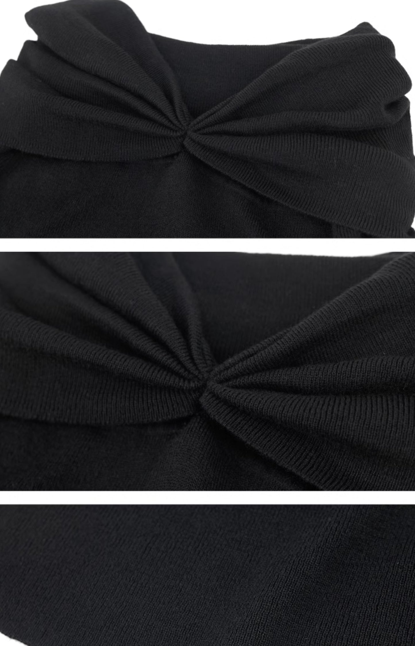 HECO  long-sleeved black red knitwear off-the-shoulder spring - DREAM.