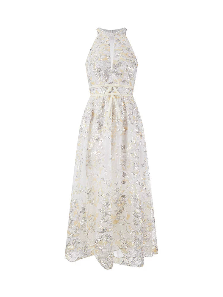 Wardrobes by Chen Gold  Couture with Floral Embroidery Sequin Banquet Dress-Onome