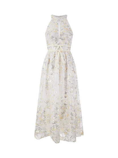 Wardrobes by Chen Gold  Couture with Floral Embroidery Sequin Banquet Dress-Onome