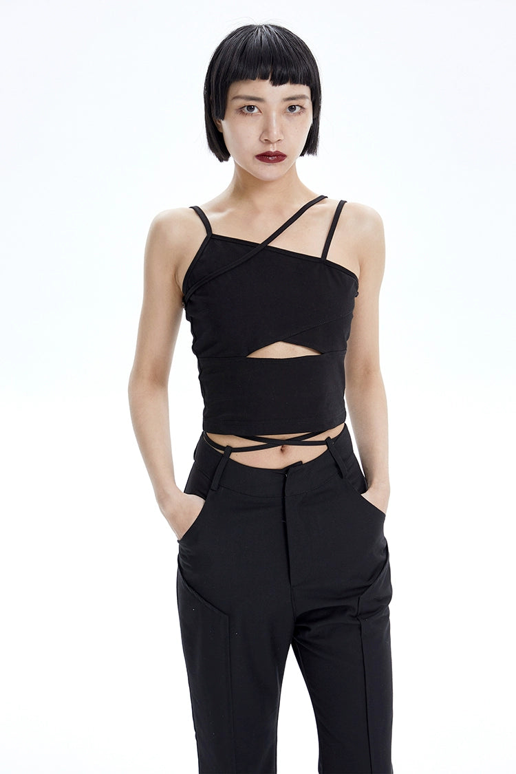 TINY IN Detachable Sleeve Women's Short Cut-out Top -YOYO