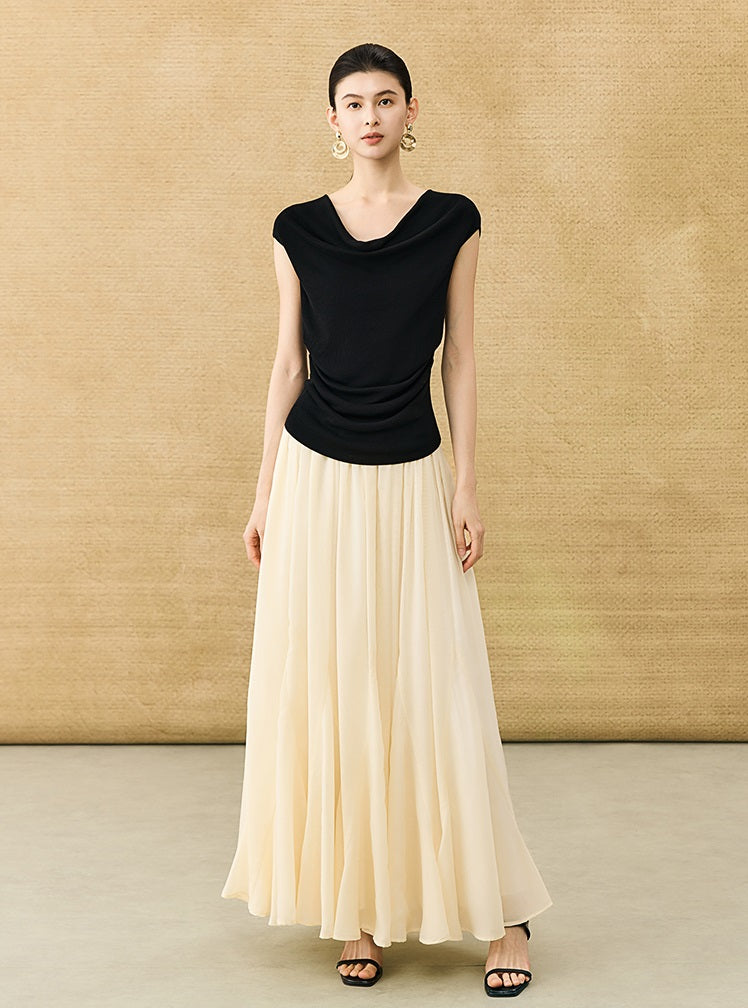 HECO Chinese style swing collar sleeveless knitted sweater T-shirt - HEART.