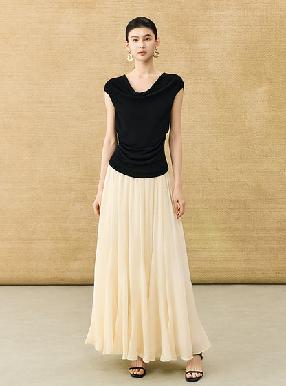 HECO Chinese style swing collar sleeveless knitted sweater T-shirt - HEART.