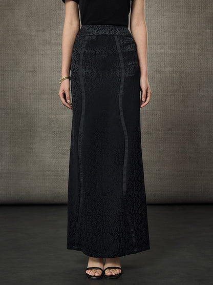 HECO Calligraphy Jacquard A-Line Elegant Skirt - SPIRIT.