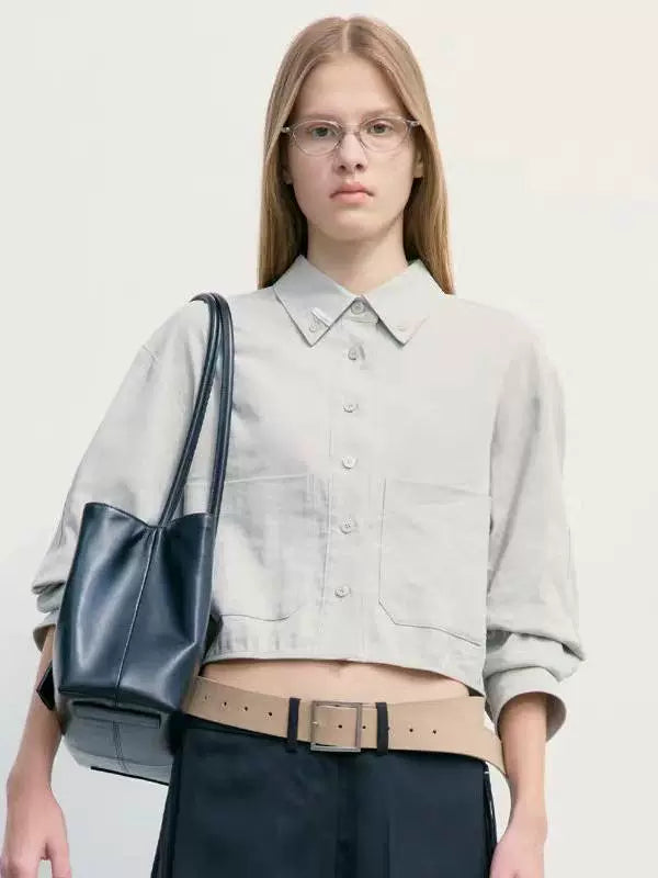 Nothing Written new shirt top women's niche small short high waist shirt-RUBY.