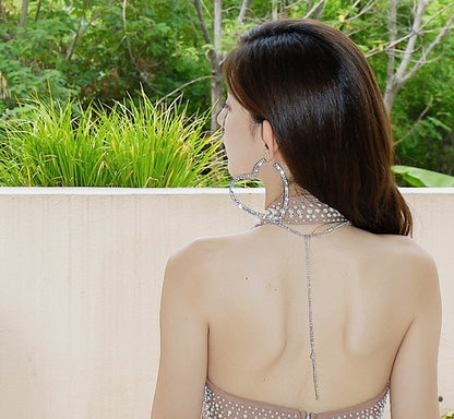 DOLLY Luxury Big Heart Full Diamond American Style Chic Earrings-LUNA