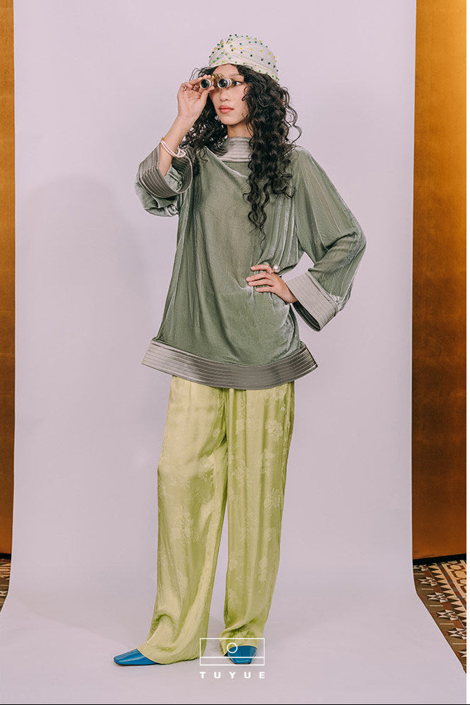TUYUE Chinese Silk Velvet Robe Flying Sleeve Top - BOB.