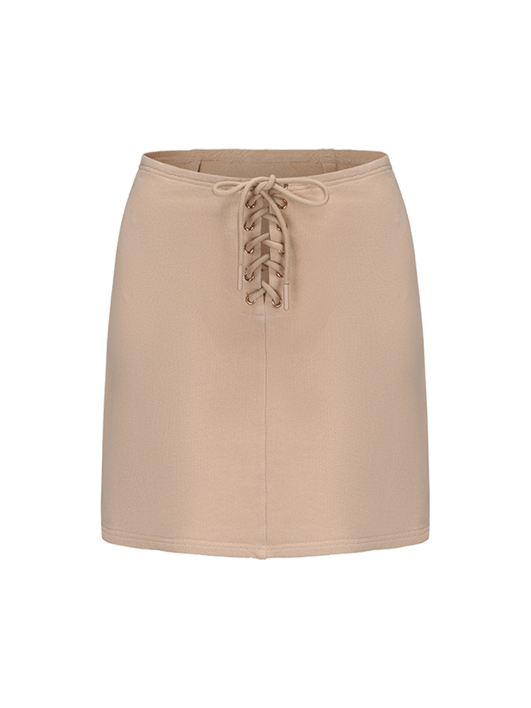ATELIER MISS LU Cross Strappy Design Straight Skirt -TALENT.