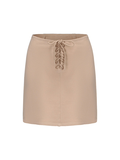 ATELIER MISS LU Cross Strappy Design Straight Skirt -TALENT.
