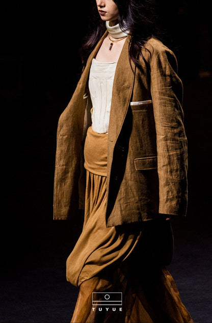 TUYUE Linen Hemp Unisex Silhouette Casual Suit - MAX.
