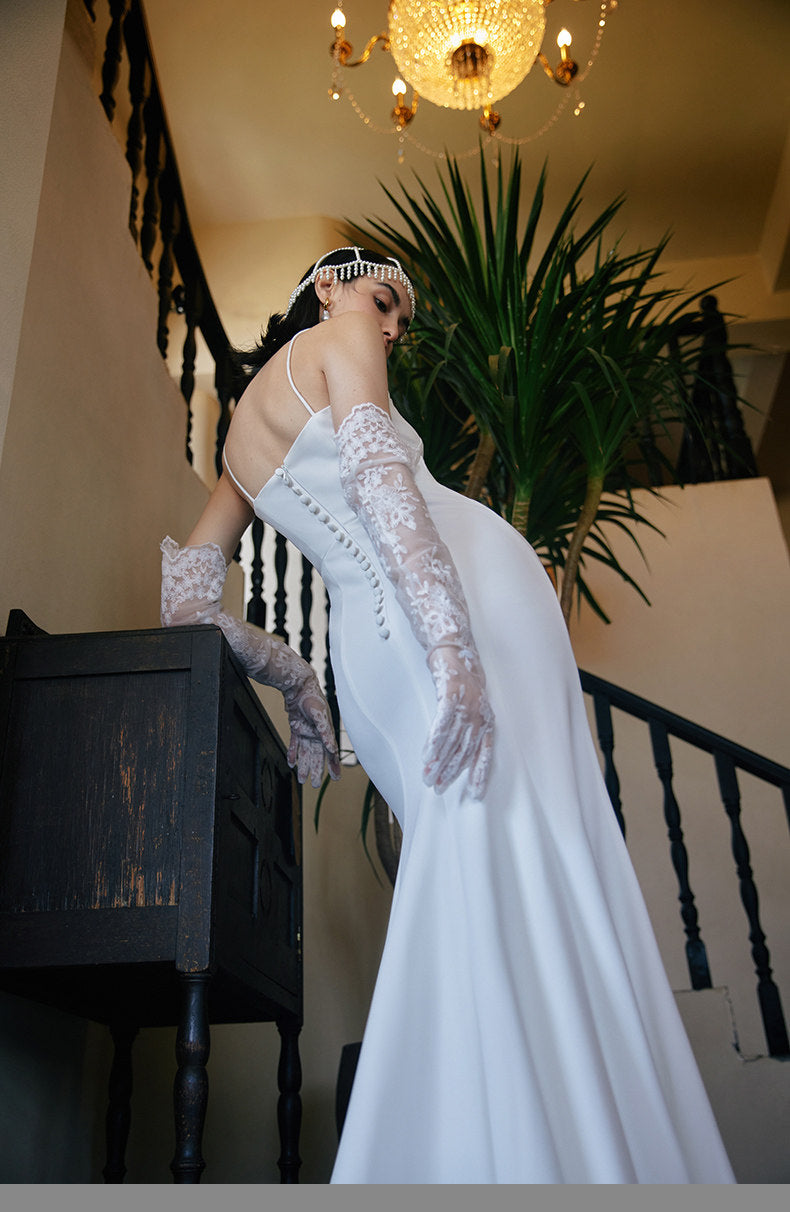 GOUDIN bridal dressing gown suspender long light luxury evening dress-LIX.