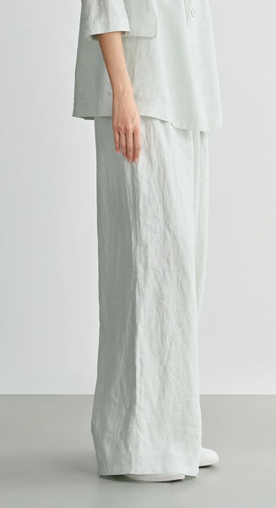 COMME MOI Linen High Waist Wide-leg Pants - THOMAS.