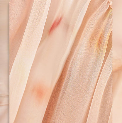 HECO Chinese Resort Style Flowing V-neck Dress - STONE.