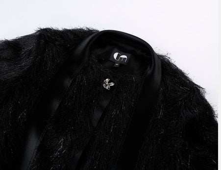 COMME MOI Lu Yan Designer's new women's high-end fringed sequin streamer long jacket - INDIA.