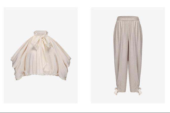 ATELIER MISS LU Draped Off-the-Shoulder Streamers Acetate Top - ATTERY