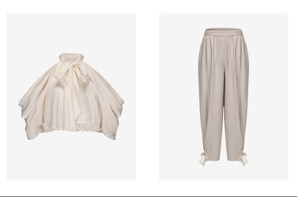 ATELIER MISS LU Draped Off-the-Shoulder Streamers Acetate Top - ATTERY