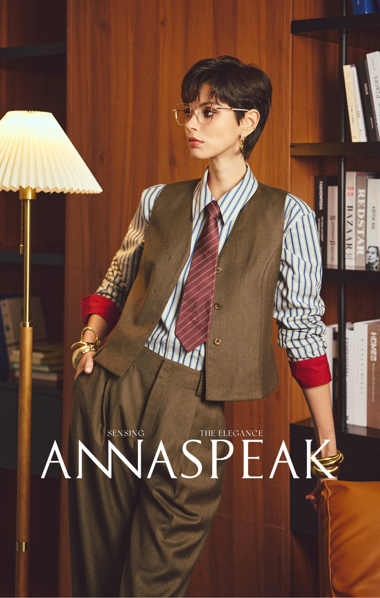 ANNASPEAK Worsted Wool Flannel Suit Vest Pants Set-OSAR.