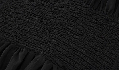 ZHUCHONGYUN new black satin elegant pleated dress--KENZO.