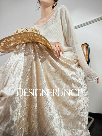 DGU "Soft Light"women's sweater loose and versatile shows thin and lazy knitted jacket - CREW.