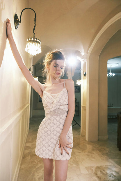 Wardrobes by Chen Light Luxury Long Sleeve Feather Woolen Coat-May